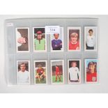 A full set of 50 Barratt & Co 'Soccer Stars' trade cards set within plastic wallets.