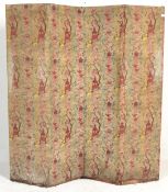 An unusual early 20th century tapestry needlepoint 4 fold discretion / changing screen having