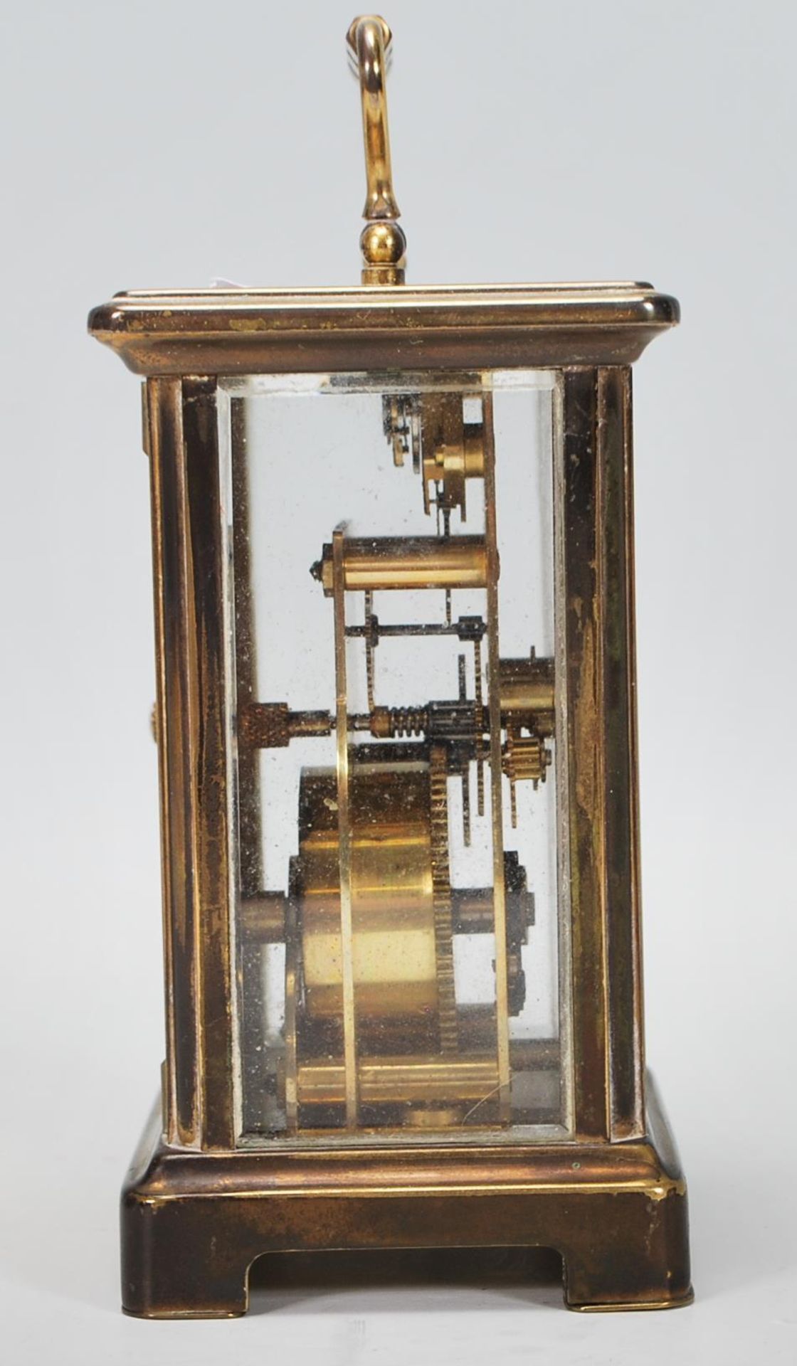 A 20th Century French Bayard 8 day carriage clock being brass cased with three sides set with glazed - Image 3 of 9