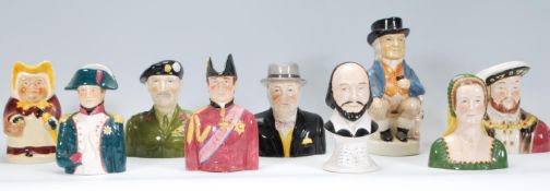 A group of 20th Century Wood and Sons character jugs from the Pride of Britain Portrait Jug range to