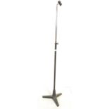 A vintage 20th Century adjustable mic stand in the manner of Valour Atlas, black upright column