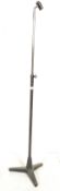 A vintage 20th Century adjustable mic stand in the manner of Valour Atlas, black upright column