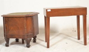 A 19th century George III mahogany bidet stool raised on square tapering legs with lift off cover