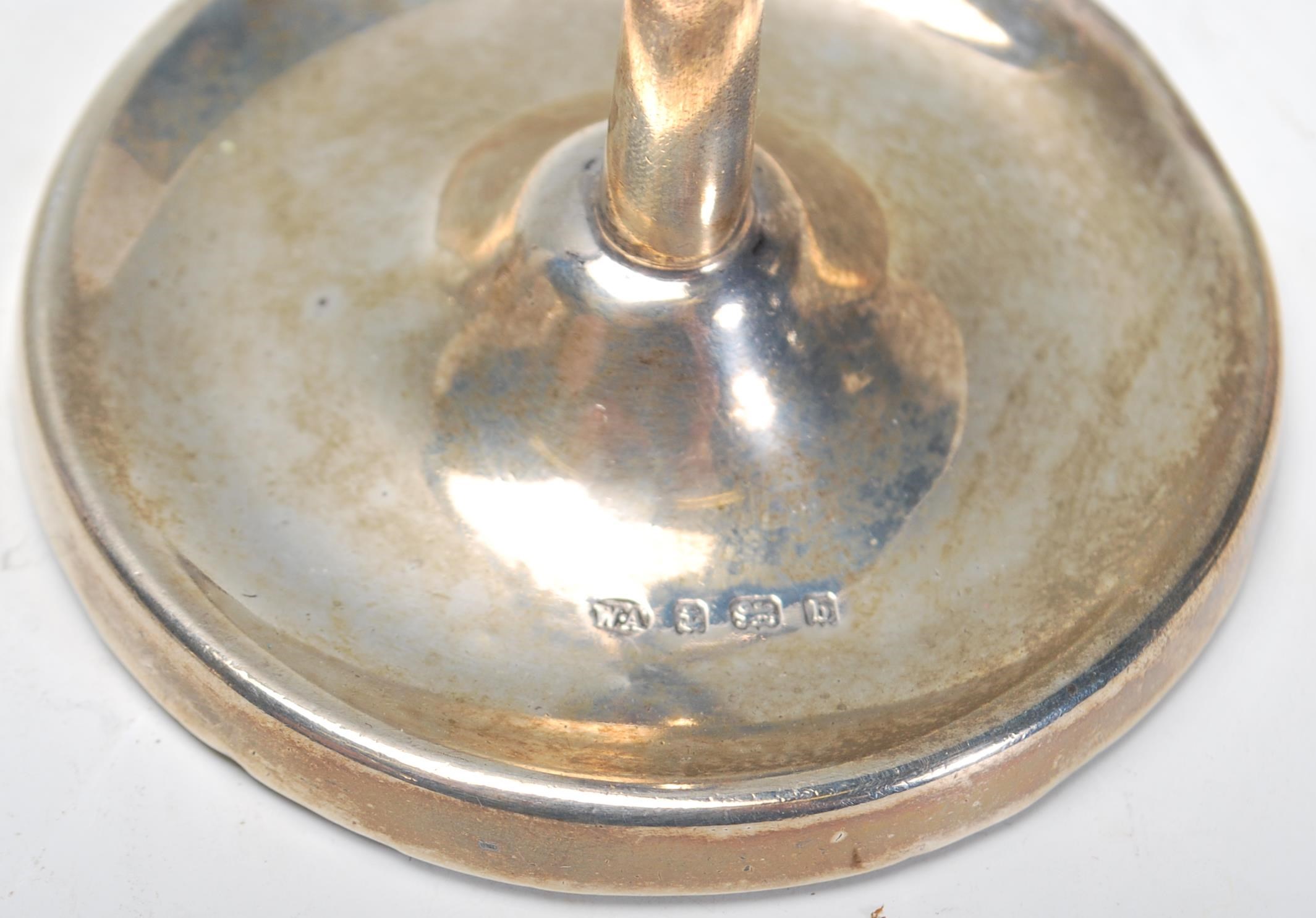 A silver hallmarked William Aitkin ring stand in the form of a tree in a round dish / base ( - Image 4 of 5