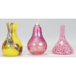 A group of three vintage retro studio art glass va