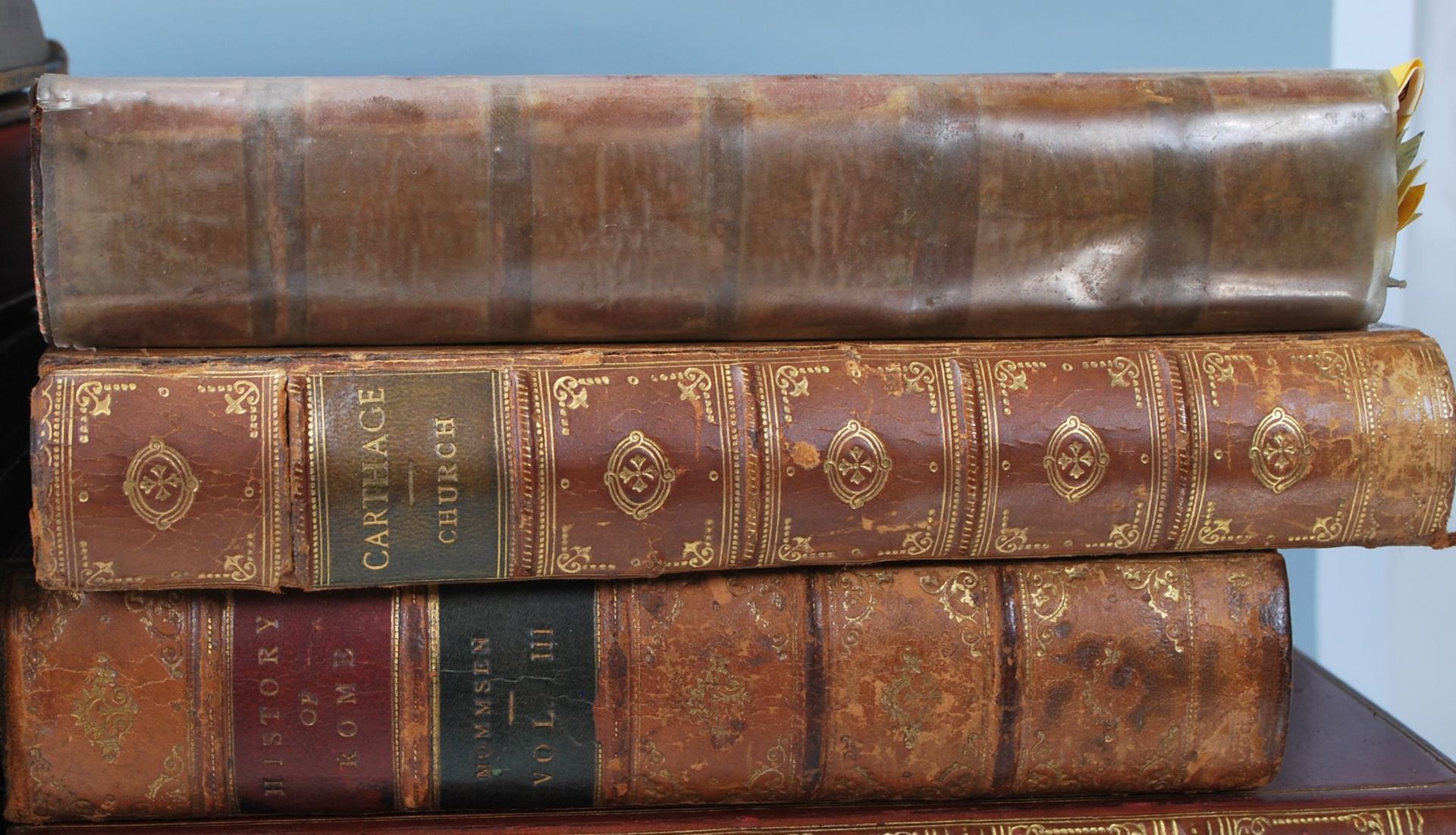 A collection of leather bound antique academic history books to include; Life of the Greeks and - Bild 12 aus 12