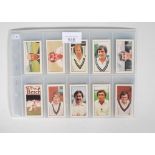 A collection of vintage trade cards; Bassett Cricket Second Series, set within plastic wallets.