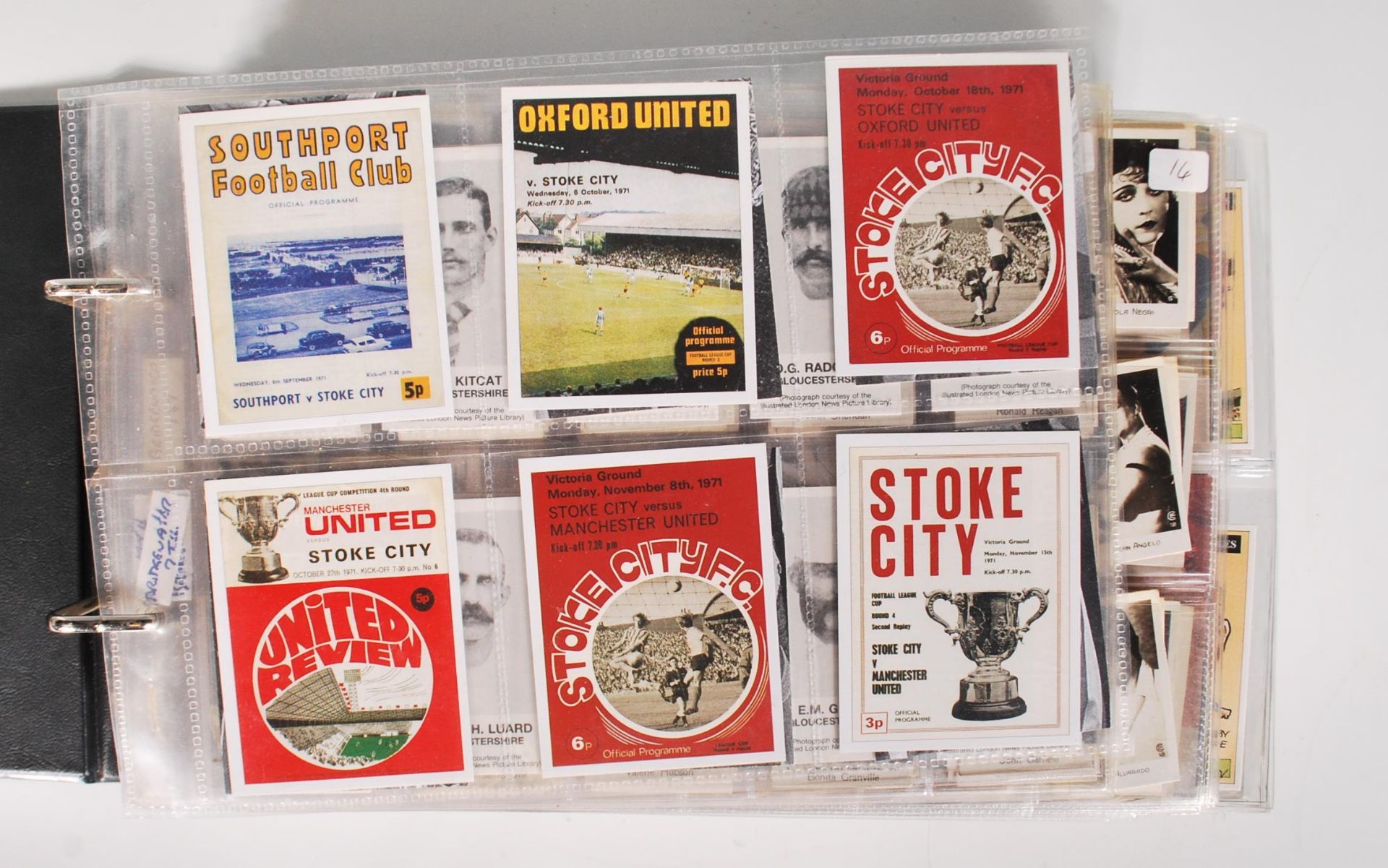 A collection of vintage 20th Century trade cards in full sets stored within plastic sleeves within