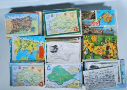 CARTOGRAPHY - A mass of maps on postcards. World wide collection of some 800 with each postcard