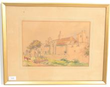 Hatherly - An early 20th Century 1930's watercolour painting on paper entitled ' On a Cotswold