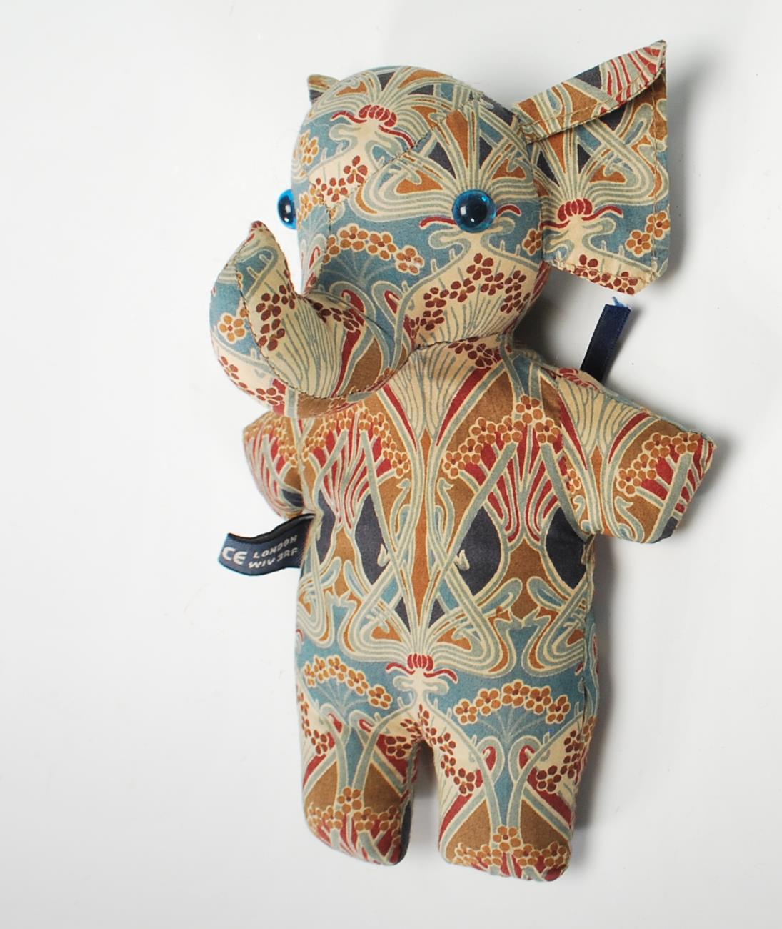 A 20th Century Liberty & Co London handmade elephant beanie toy made from decorative Art Nouveau - Image 3 of 6