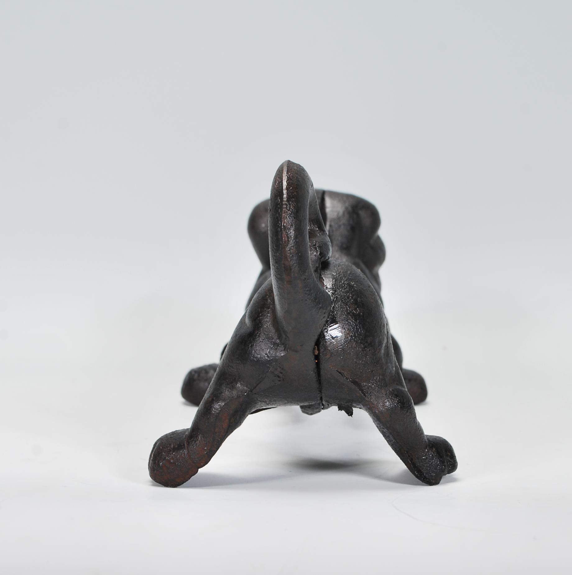 A 20th Century cast iron boot scraper scrape in the form of a Dachshund dog, finished in black paint - Image 3 of 7