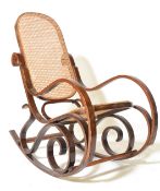 MICHAEL THONET STYLE BENTWOOD ROCKING CHAIR WITH WOVEN SEAT