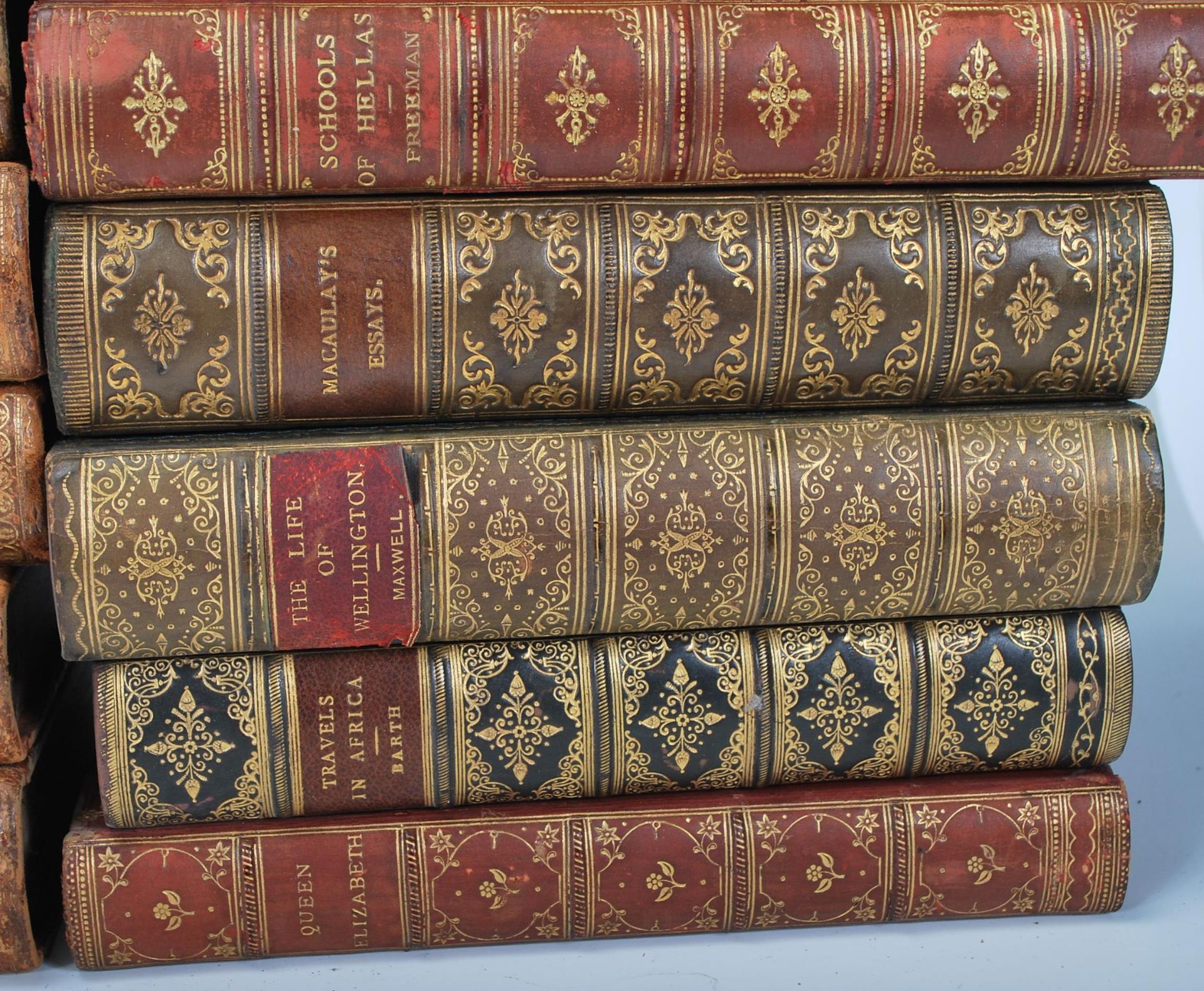 A collection of leather bound antique academic history books to include; Life of the Greeks and - Bild 10 aus 12
