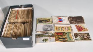 Old postcards - subjects, thematic etc. Variety of topics. Approx 1,100 vintage in box.