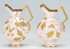 A pair of early 20th Century Art Deco Royal Bonn vases being footed with bulbous bodies and