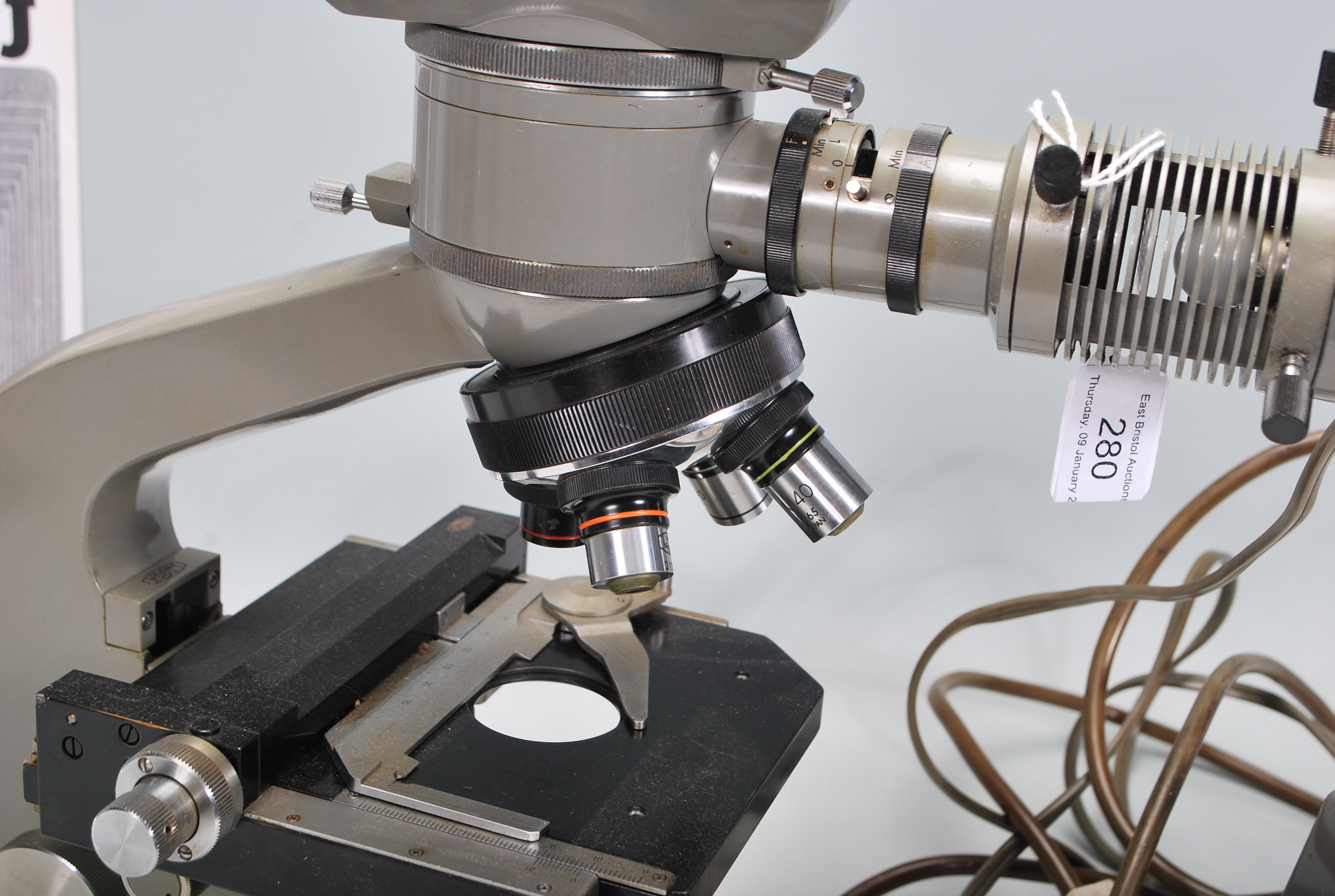 An Olympus Optical Company Ltd, metallurgical microscope, model MJ fitted K20X eyepieces. Together - Image 3 of 7