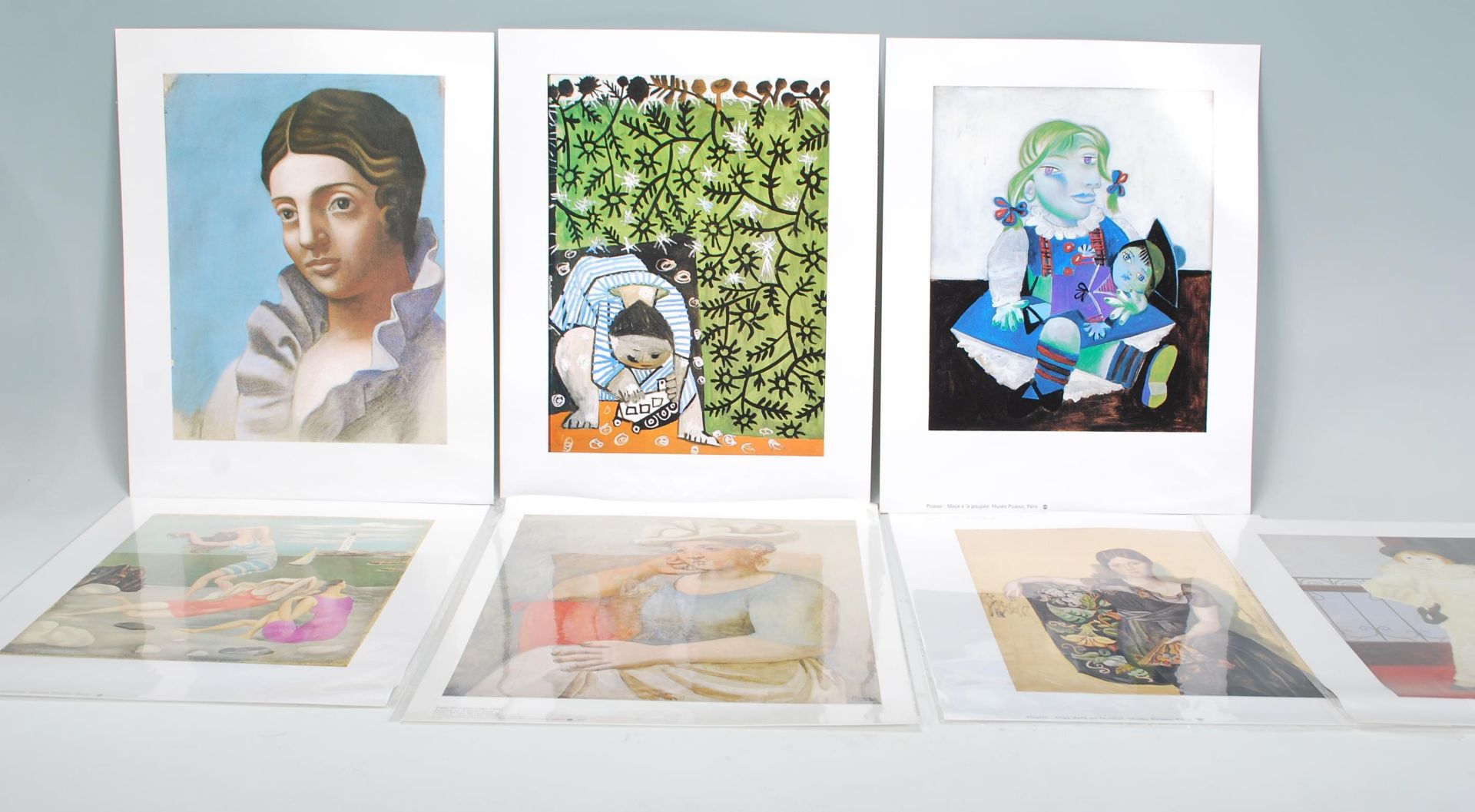 A group of seven Picasso prints published by the Picasso Museum to include two Olga portraits,
