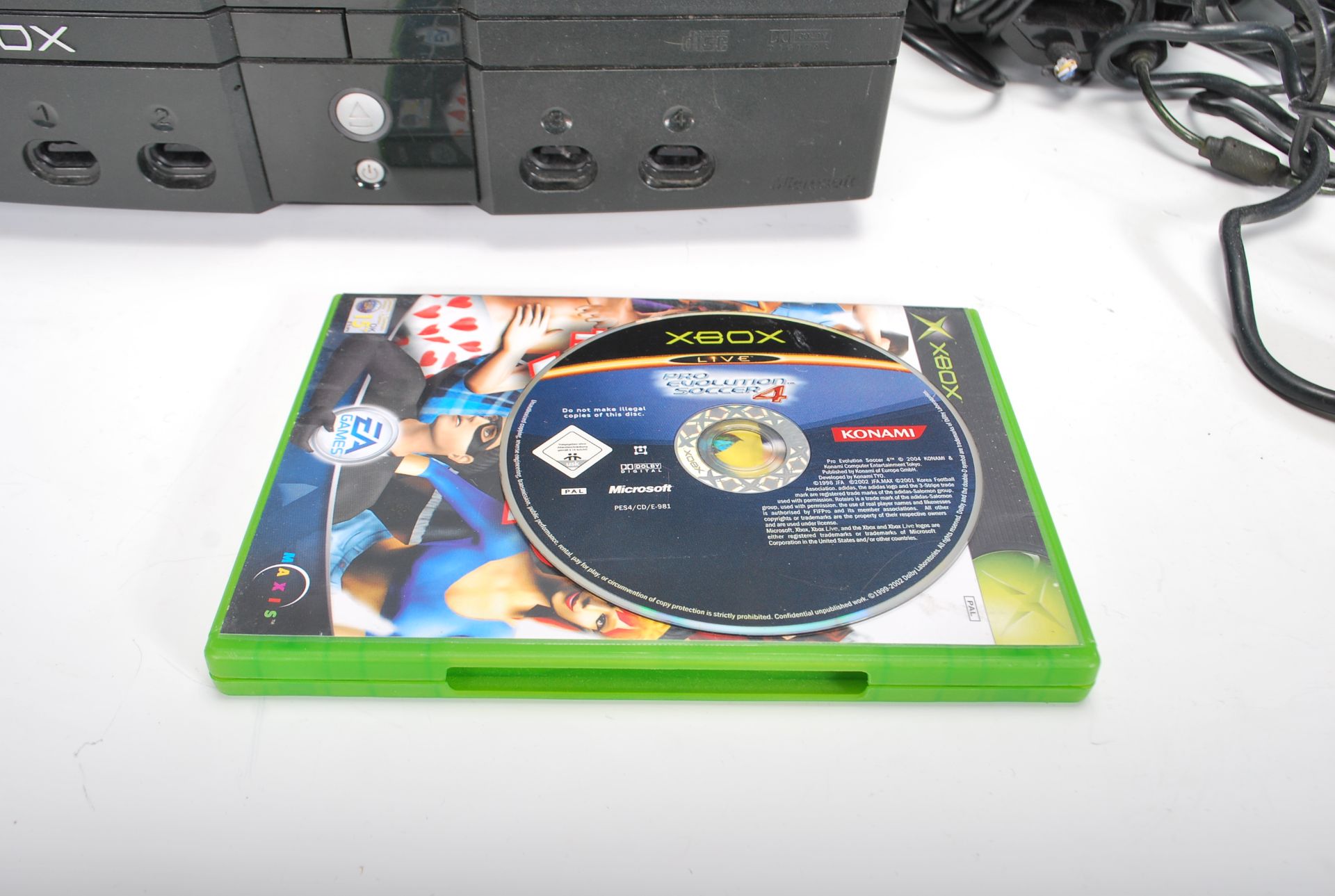 An original Xbox games console together with with three Xbox controllers, cables and The Sims. - Bild 7 aus 7