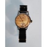 A vintage 1940's / 50's Omega gentleman's wrist watch having a stainless steel case, round face,