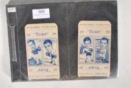 A set of vintage cigarette cards / slides, Carreras TURF, 50 sports series, complete set of 50 pairs