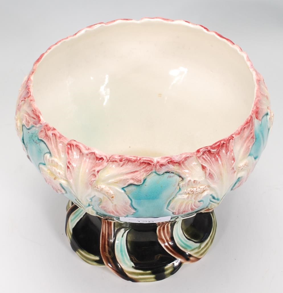 A 20th Century British Anchor Pottery Art Nouveau moorcroft style vase of waisted form having raised - Image 5 of 7
