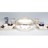 A collection of 19th and early 20th century plates to include Coalport trefoil serving dish,