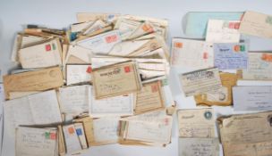 Case with postally used large quantity of British envelopes, postcards etc. Varied selection circa