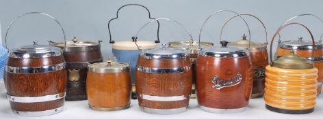 A group of eleven biscuit barrels dating from the