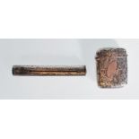 A 19th Century silver hallmarked scroll decorated match Vesta, Birmingham assay marks with makers