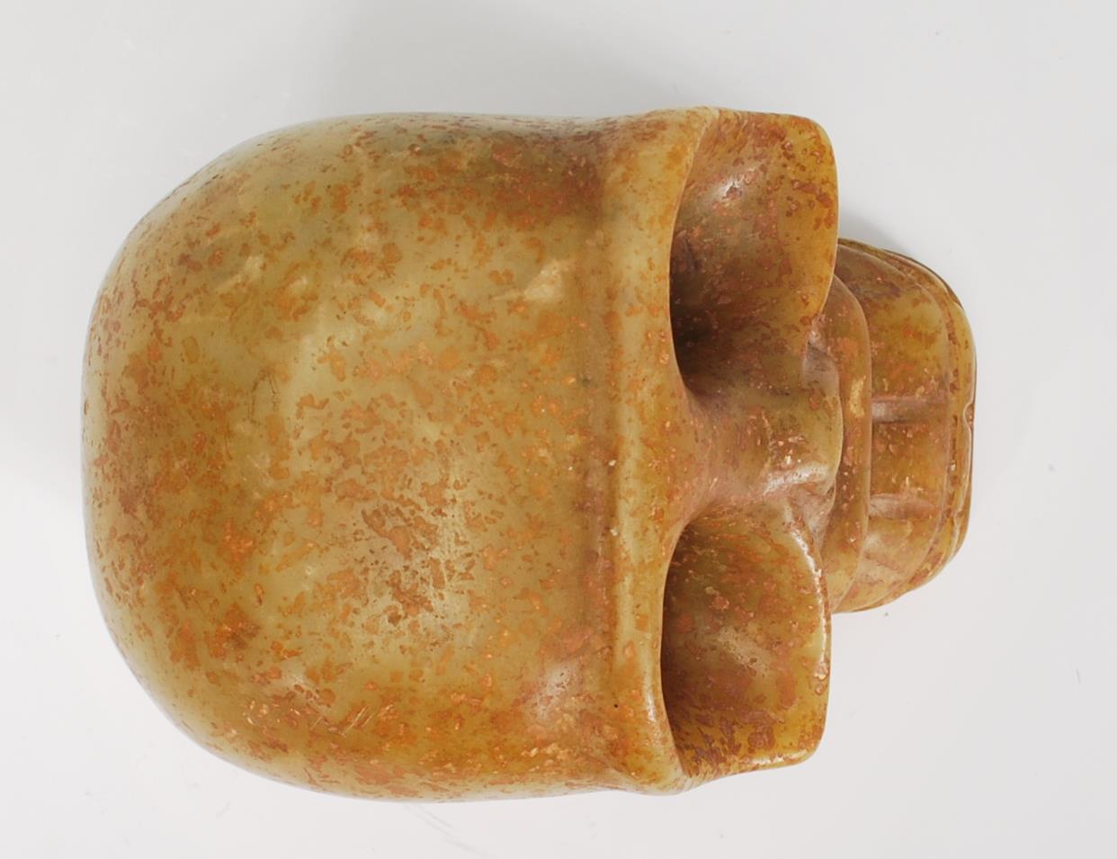A 20th Century carved hard stone carving of a Monkey skull possibly Tibetan, the features carved - Image 6 of 7