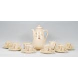 An early 20th Century Art Deco Sam Talbot NRD for Gray's Pottery six person coffee service. The