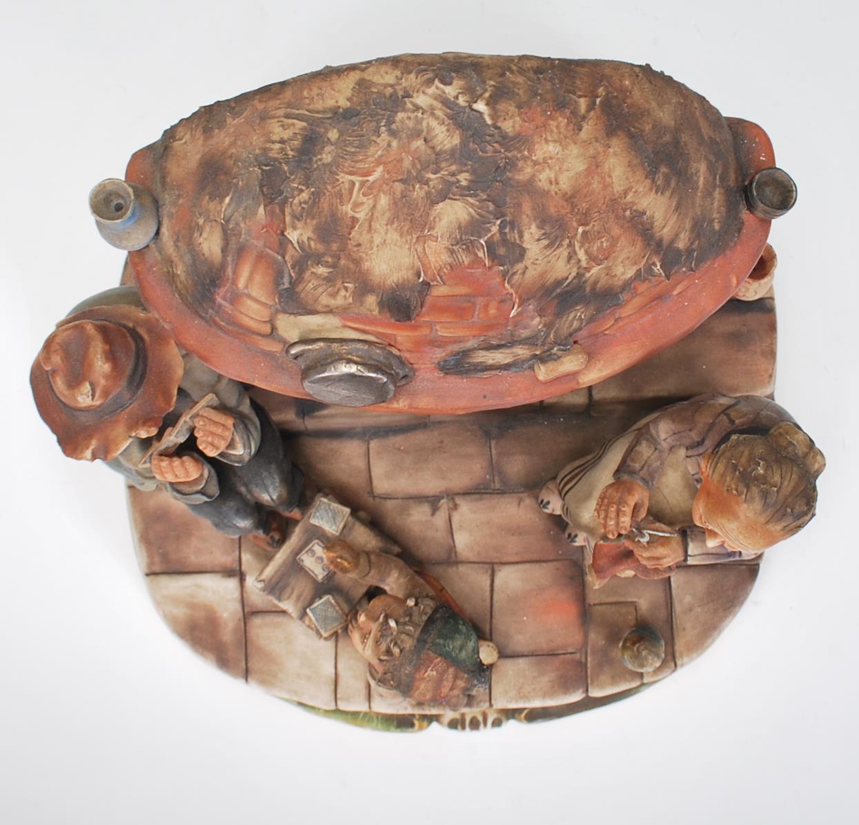 A 20th century Capodimonte of Naples ceramic group ornament entitled 'fireside' depicting a family - Image 5 of 8