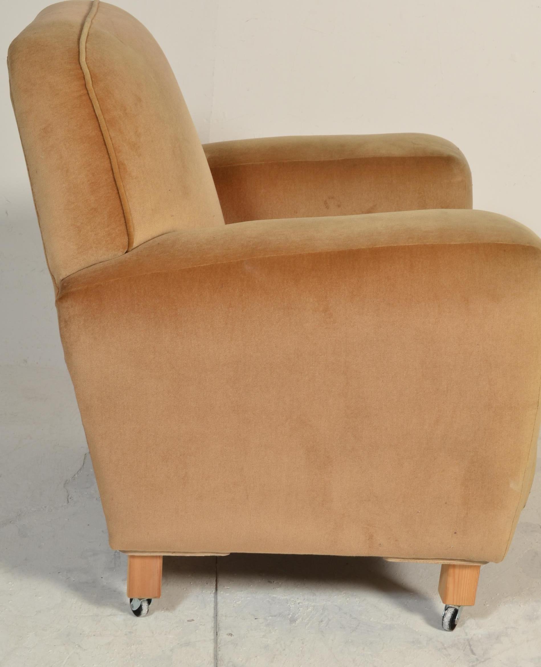 A 1930's Art Deco three piece suite comprising pair of armchairs and a two seat sofa settee being - Image 3 of 12