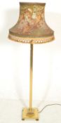 A good quality antique style 20th century brass standard lamp. Raised on a plinth square base with