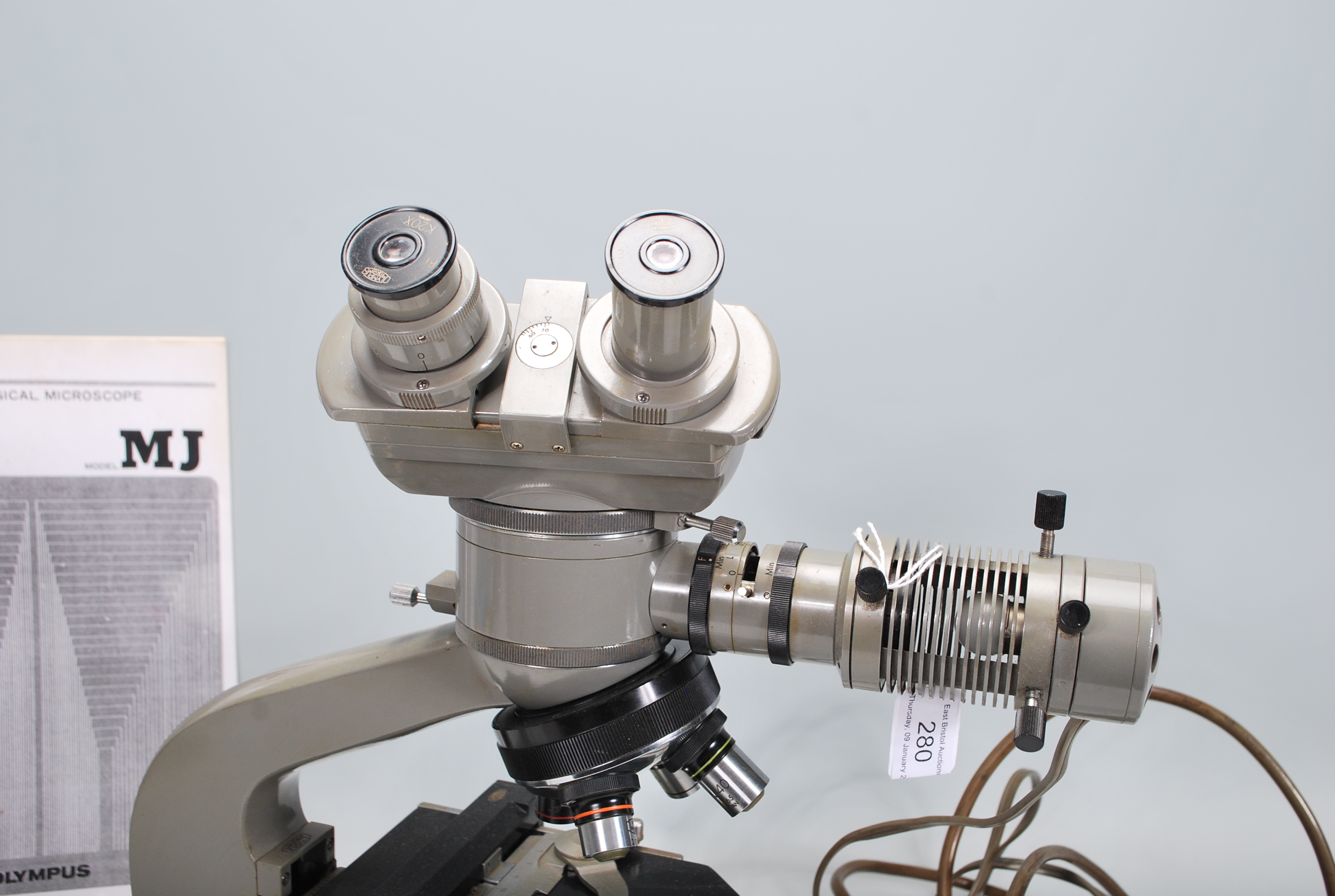 An Olympus Optical Company Ltd, metallurgical microscope, model MJ fitted K20X eyepieces. Together - Image 2 of 7