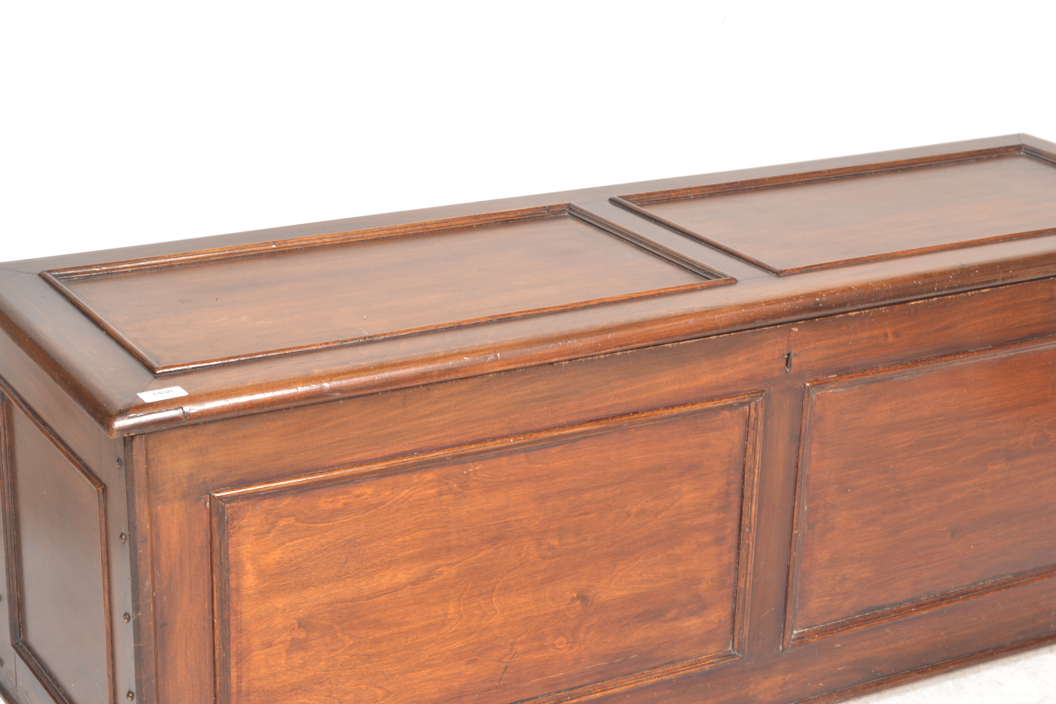 A late 19th century large mahogany ottoman chest - blanket box with fielded panels to the front, - Image 2 of 8