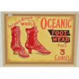 A contemporary oil on board artists impression of a vintage enamelled advertising sign for Oceanic