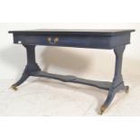 A vintage 20th Century painted shabby chic occasional / side / coffee table, flared top with
