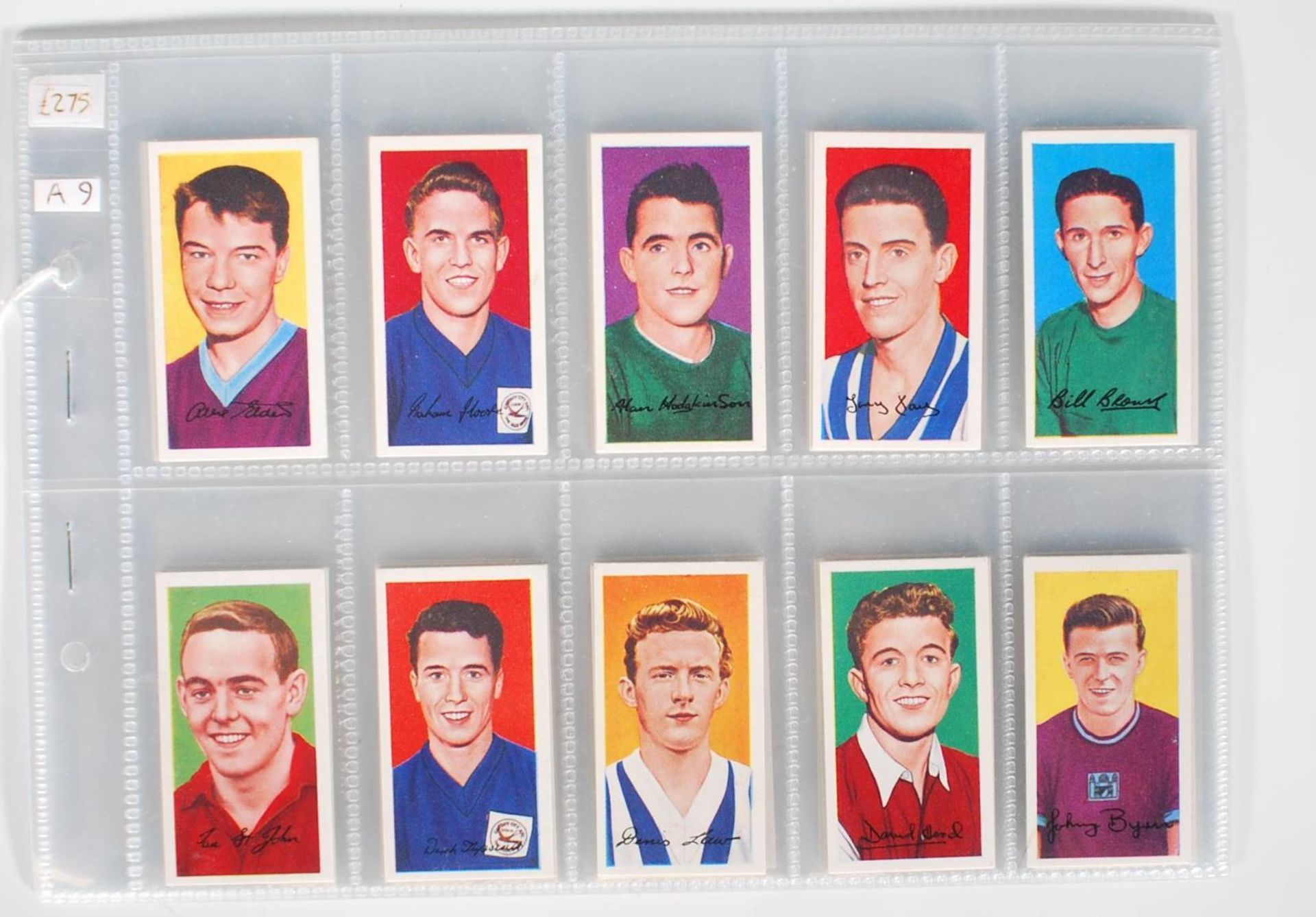 A full set of Barratt & Co Confectionery / Sweet trade cards. Famous Footballers Series A. 9