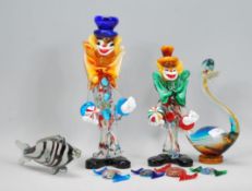 A good collection of original retro 20th Century Italian / Venetian Murano studio glass decorative