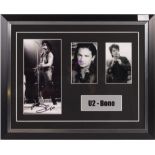 U2 - BONO - SUPERB AUTOGRAPH MONTAGE DISPLAY