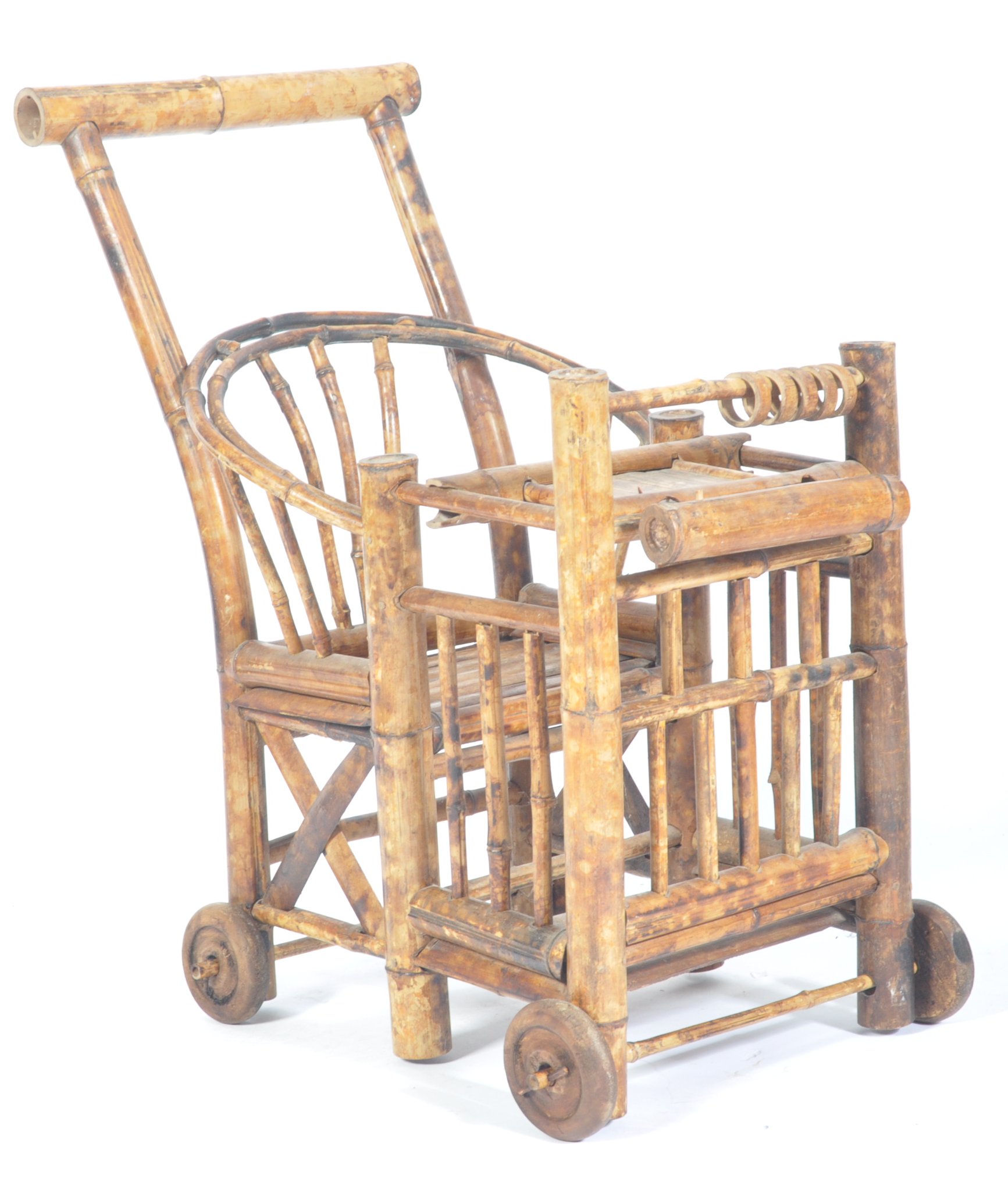 LATE 19TH CENTURY ANTIQUE VINTAGE BAMBOO PRAM