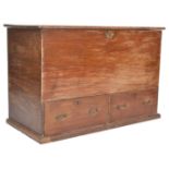 A Victorian 19th century teak wood mule chest / co
