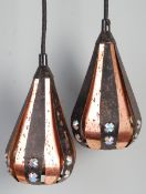 WERNER SCHOU FOR CORONELL - PAIR OF COPPER PENDANT