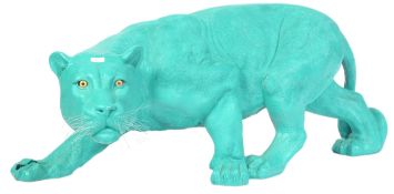 IMPRESSIVE LIFESIZE JAGUAR FIBREGLASS NEON GREEN S