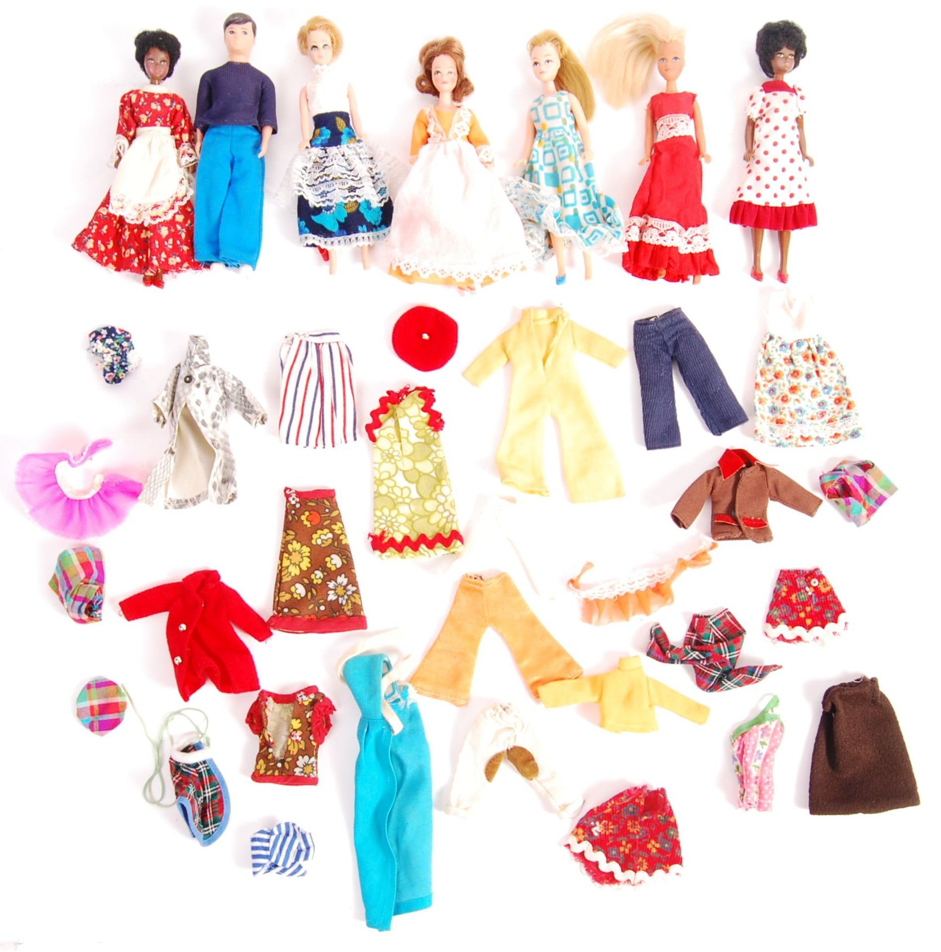 ASSORTED RARE PALITOY MADE PIPPA DOLLS, CLOTHES AND ACCESSORIES