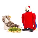 ASSORTED STEIFF SOFT TO TEDDY PARROT, FROG AND CAT