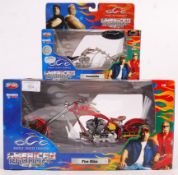 TWO JOYRIDE AMERICAN CHOPPER DIECAST MOTORBIKES