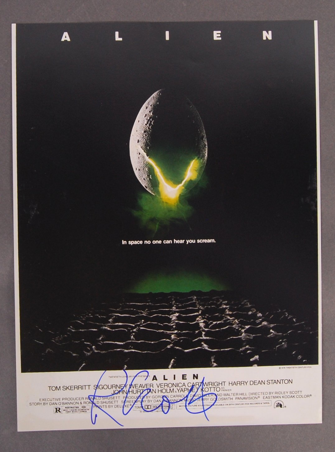 ALIEN - RIDLEY SCOTT - AUTOGRAPHED MINI POSTER